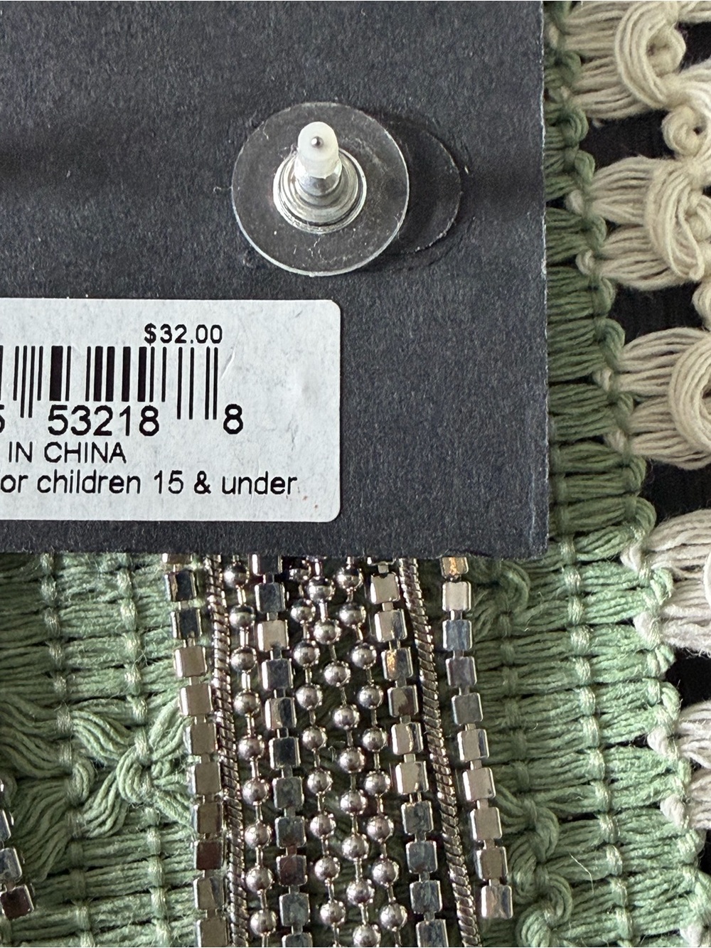Steve Madden Metallic Silver Multi-Chain Fringe Earrings - Picture 4 of 4